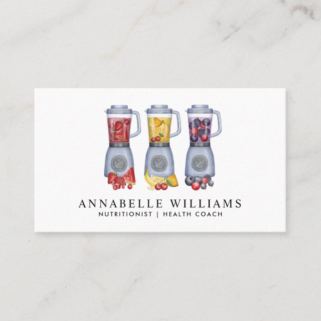 Watercolor Fruit Dietician Nutritionist Business Card (Front)