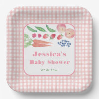 Watercolor Fruit Vegetable Garden Girl Baby Shower