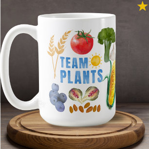 Watercolor Fruit Veggie Collage Vegetarian Vegan Coffee Mug