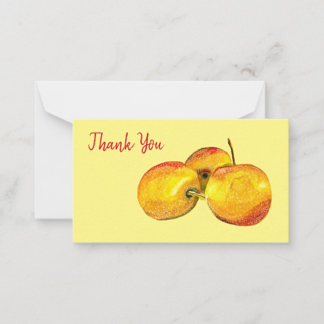 Watercolor fruit yellow pear fruit card (Front)