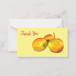 Watercolor fruit yellow pear fruit card