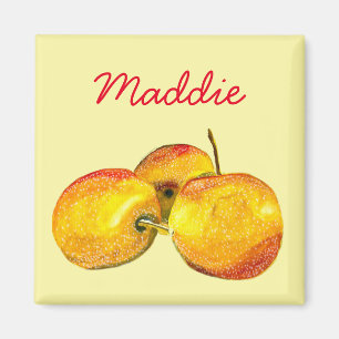 Watercolor fruit yellow pear fruit magnet