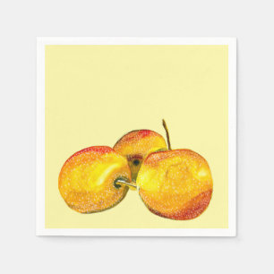 Watercolor fruit yellow pear fruit napkin