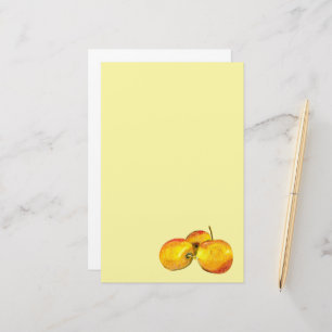 Watercolor fruit yellow pear fruit stationery