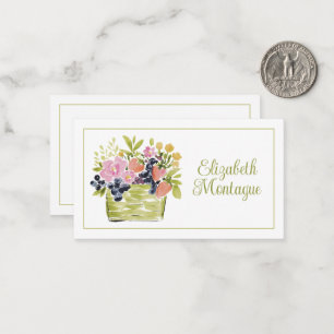 Watercolor Fruits and Flowers Basket Card