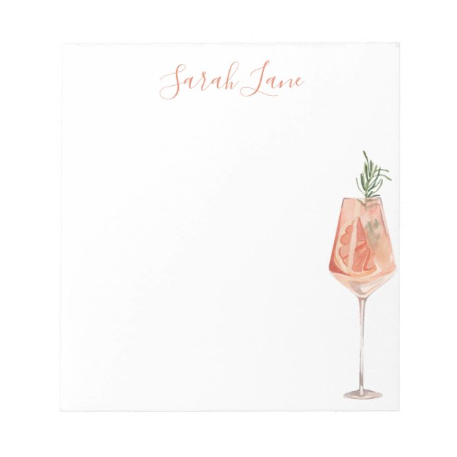 Watercolor Fruity Island Drink Personalised Notepad (Front)