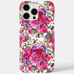 Watercolor Fuchsia Blooms iPhone 16 Pro Max Case