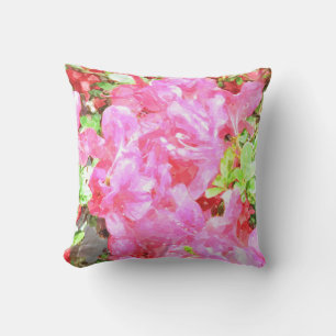 Watercolor Fuchsia Hydrangeas Pillow