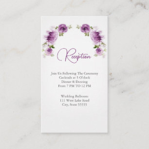 Watercolor Fuchsia Roses and Peonies Reception Enclosure Card