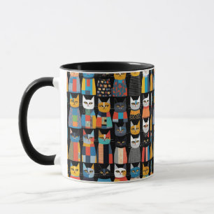 Watercolor Fun Cat Tie Cat Lover Animal Mug