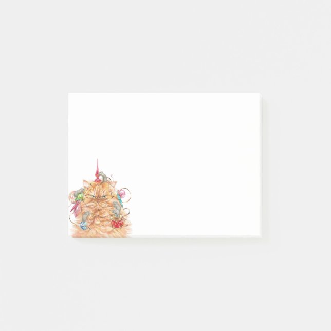 Watercolor Fun Grumpy Cat Kitten Christmas  Post-it Notes (Front)