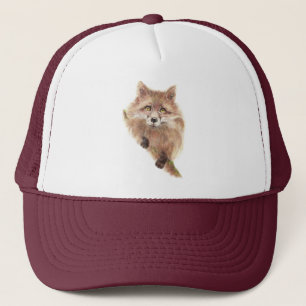 Watercolor Fun Red Fox Foxes Wildlife Nature Trucker Hat