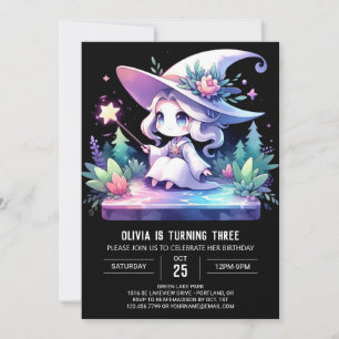 Watercolor Fun Wizard Birthday Invitation