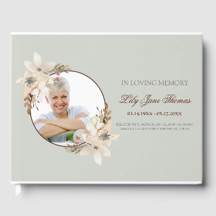 Watercolor Funeral Guest Book   In Loving Memory