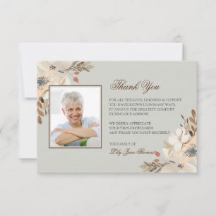 Watercolor Funeral Thank You Card   Memorial Card