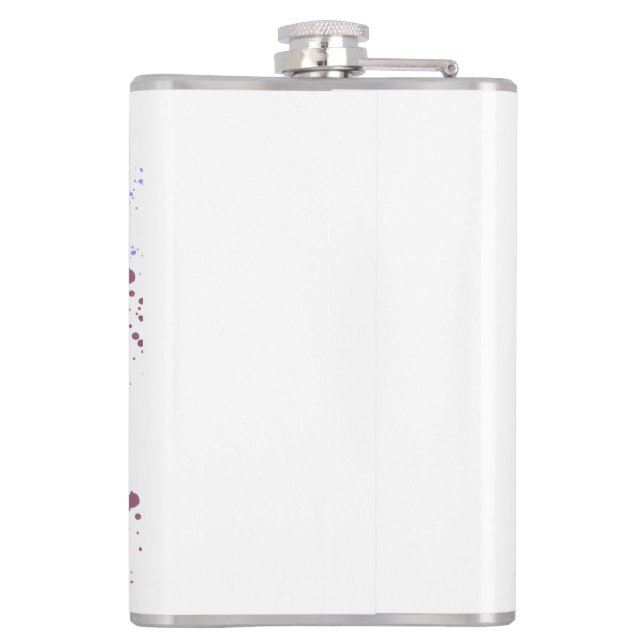 Watercolor funny chameleon hip flask (Back)
