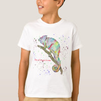 Watercolor funny chameleon