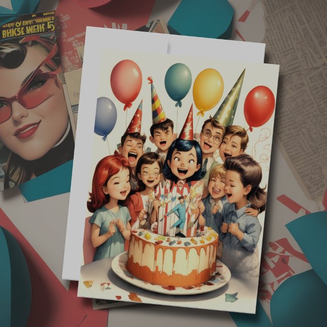 Watercolor Funny Comic Birthday Scene Invitation (Creator Uploaded)