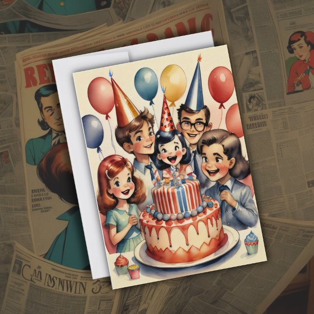 Watercolor Funny Comic Birthday Scene Invitation (Creator Uploaded)