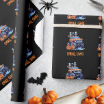 Watercolor Funny Monster Truck Skeletons Halloween Wrapping Paper<br><div class="desc">Unwrap the spooktacular fun with our “Ghoul Gang” personalised printed Halloween wrapping paper! Perfect for kids’ Halloween parties or birthday bashes in October’s Autumn season. Adorned with an adorable ensemble of skeletons forming the boo crew and modern typography that screams style, this cute watercolor design features all your favourite eerie...</div>
