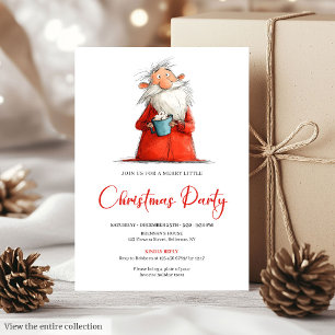 Watercolor Funny Santa Personalised Party Invite