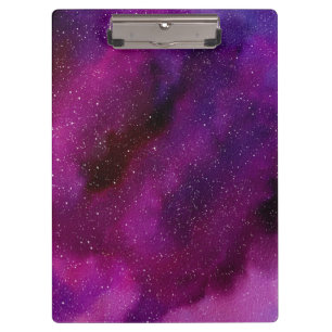 Watercolor Galaxies purple pink  Clipboard