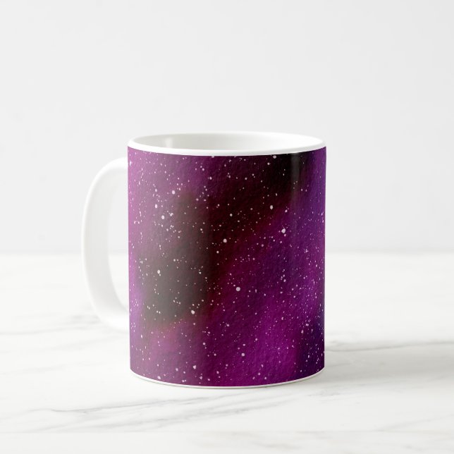 Watercolor Galaxies purple pink  Coffee Mug (Front Left)