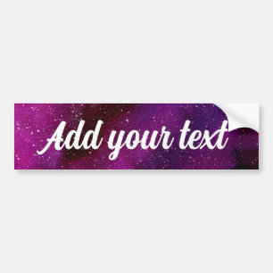 Watercolor Galaxies purple pink Custom Bumper Sticker