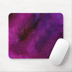 Watercolor Galaxies purple pink  Mouse Mat
