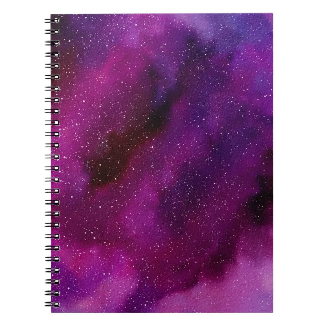 Watercolor Galaxies purple pink  Notebook (Front)