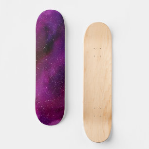 Watercolor Galaxies purple pink Skateboard
