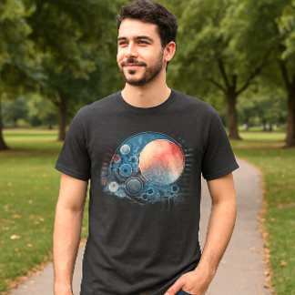 Watercolor Galaxy Abstract Art Grey T-Shirt
