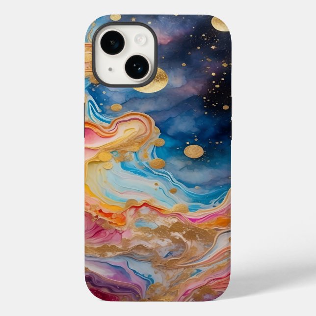 Watercolor Galaxy and planets Case-Mate iPhone Case (Back)