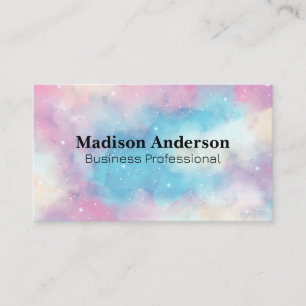 Watercolor Galaxy Background Business Card