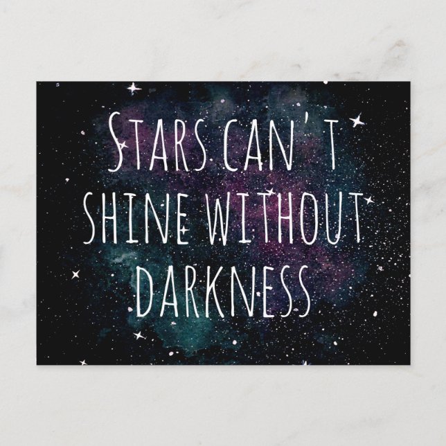 Watercolor Galaxy Night Stars Inspirational Quote Postcard (Front)