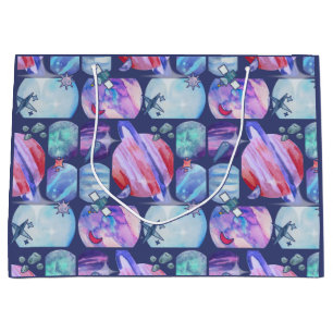 Watercolor Galaxy Patchwork Large Gift Bag