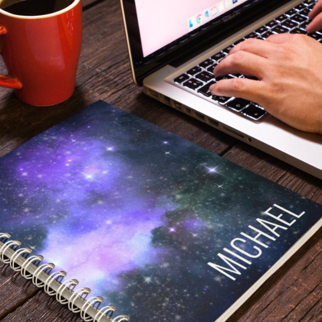 Watercolor Galaxy Personalised Name Space  Notebook (Creator Uploaded)
