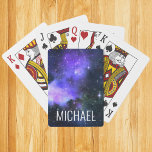 Watercolor Galaxy Personalised Name Space   Playing Cards<br><div class="desc">This design may be personalised in the area provided by changing the photo and/or text. Or it can be customised by clicking Personalise this Template and then choosing the click to customise further option and delete or change the colour of the background, add text, change the text colour or style,...</div>