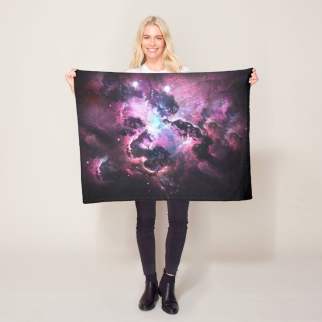 Watercolor Galaxy Space Art Blanket (In Situ)