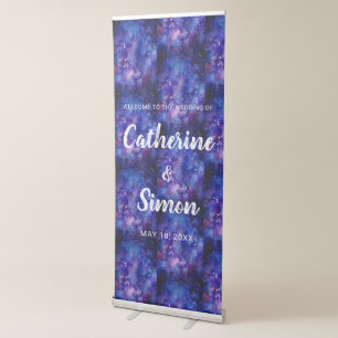 Watercolor Galaxy Welcome Wedding Hand Lettering Retractable Banner