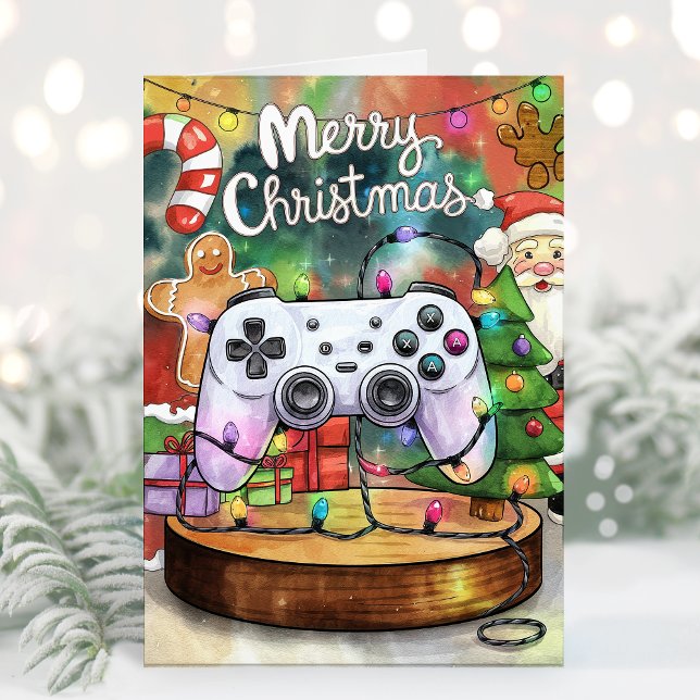 Watercolor Gamer Christmas Card (Creator Uploaded)