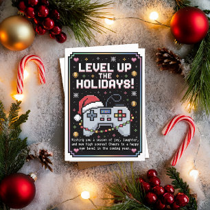 Watercolor Gaming Gamer Christmas Card