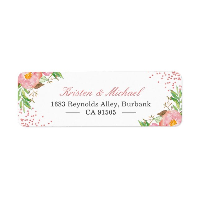 Watercolor Garden Botanical Blush Pink Floral (Front)