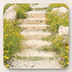 Watercolor garden coaster