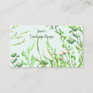 Watercolor Garden Design Business Card