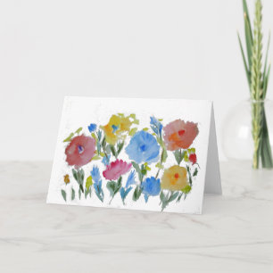 Watercolor Garden Floral ~ Blank Inside Card