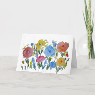 Watercolor Garden Floral ~ Blank Inside Card