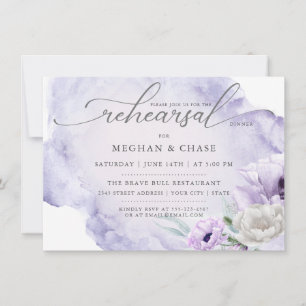 Watercolor Garden Floral Lilac Poppy  Invitation
