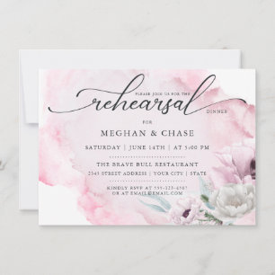 Watercolor Garden Floral Pink Poppy  Invitation