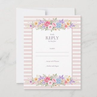 Watercolor Garden Flower Frame Wedding Invitation